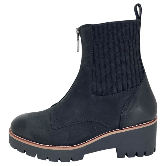 Aqua College Dream Black Nubuck Leather Waterproof Womens Ankle Boots Size 6.5M - Picture 3 of 13